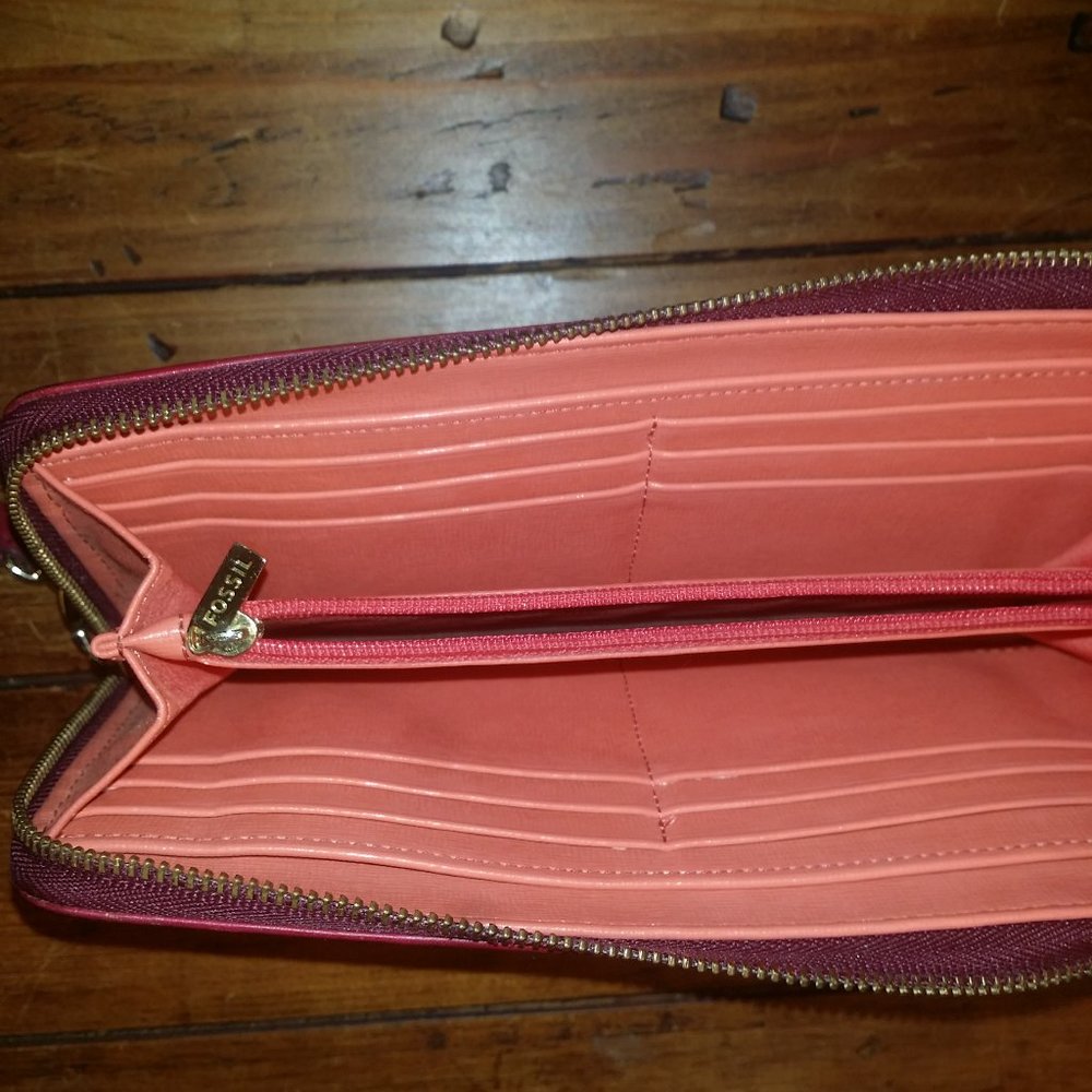 Fossil Red Clutch Wallet - image 3